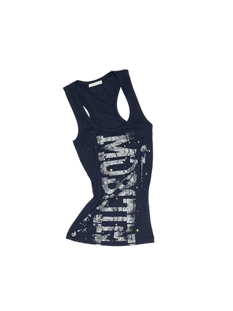 Hot-Stamped Gold & Silver Letter Printed Vest - CHINASQUAD