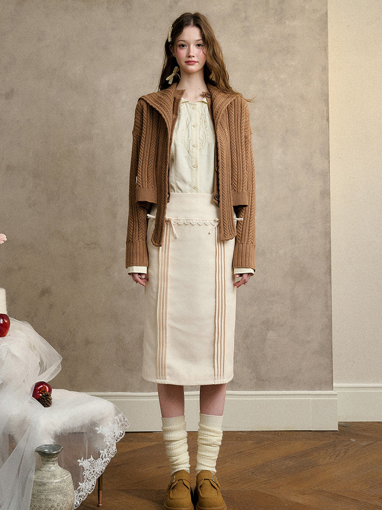 A-Line Heavy Pleated Bow Skirt - CHINASQUAD