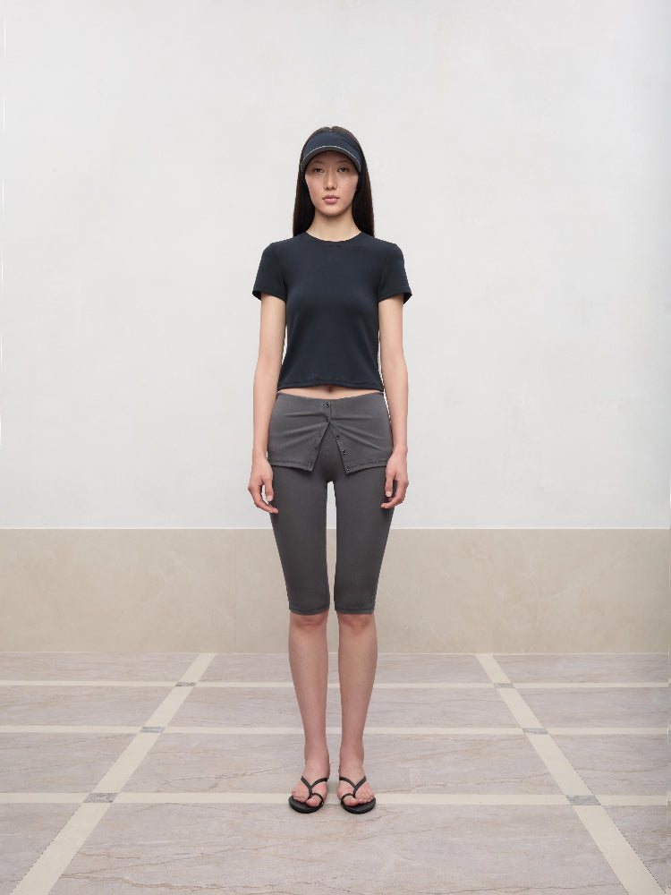 Regular-Shoulder Round Neck Short-Sleeve T-Shirt