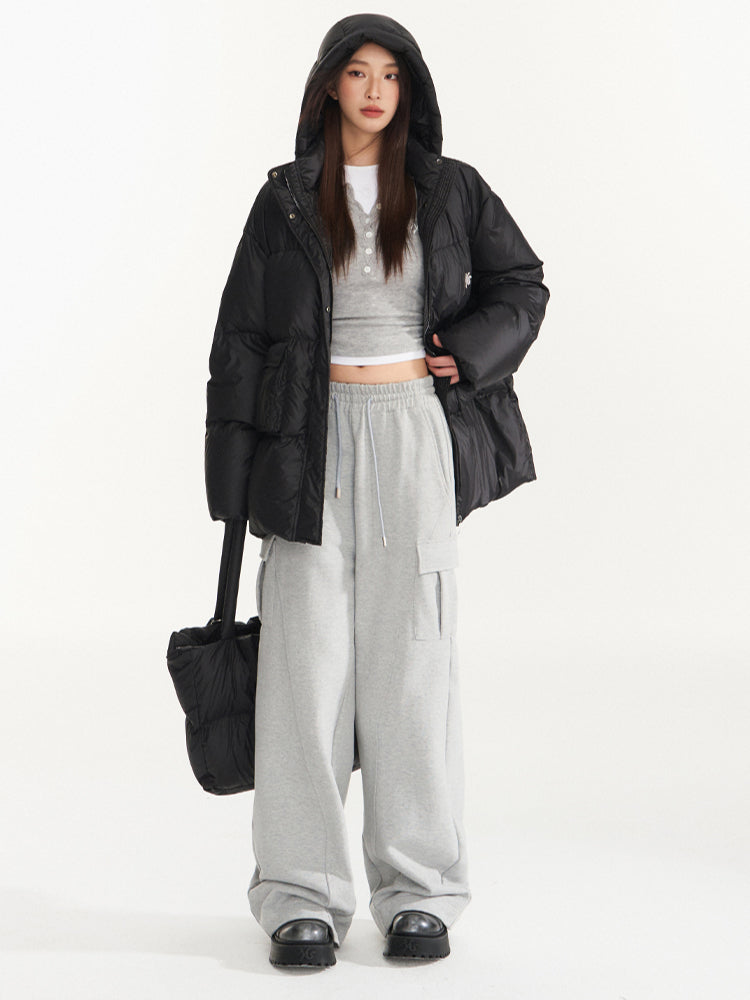 White Duck Down Hooded Jacket - CHINASQUAD