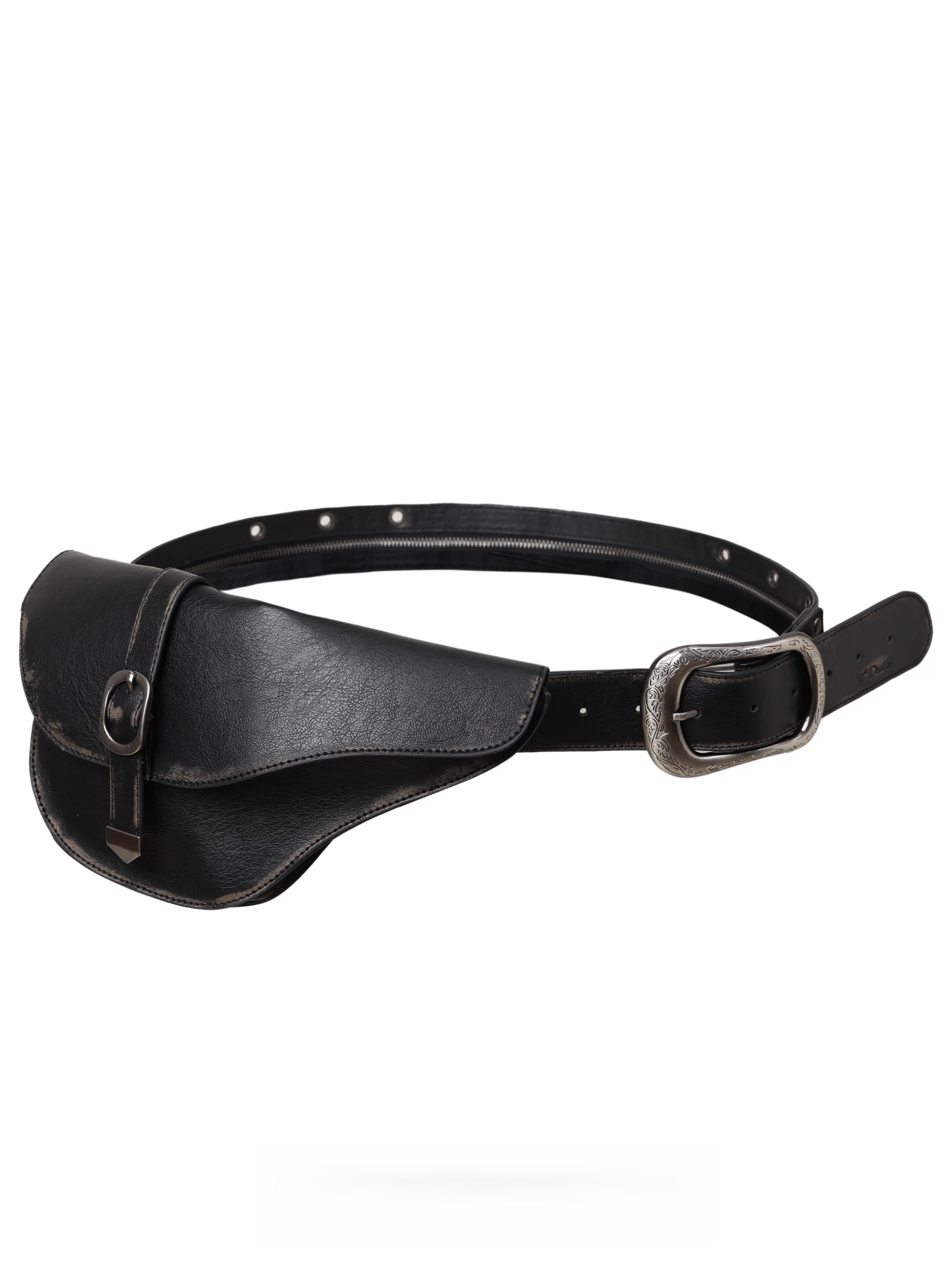 Vintage Detachable Buckle Zip Waist Bag Belt