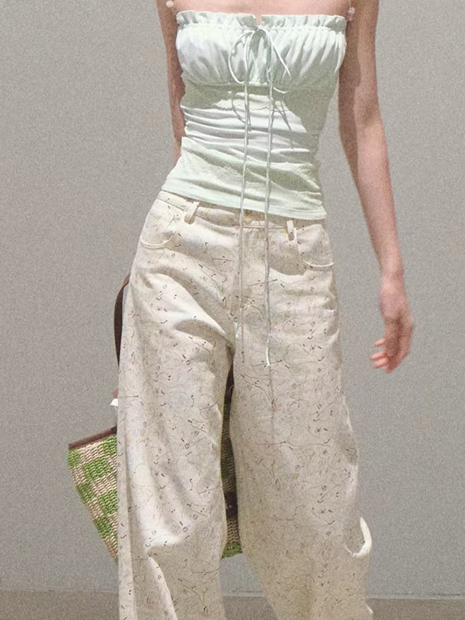 Pure Cotton Graphic Print Relaxed Pants