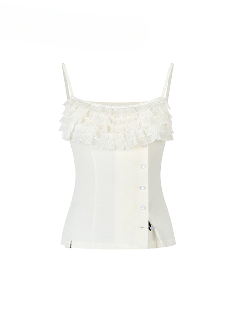 Multi-layer Neckline Waist-cinching Sling Vest - CHINASQUAD