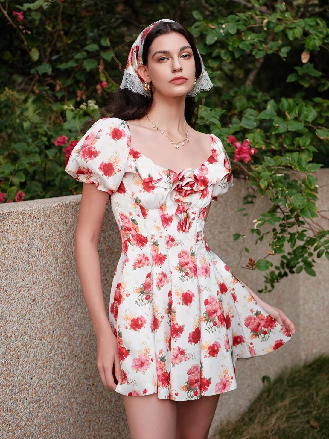 French Resort Waist-Defining Dress