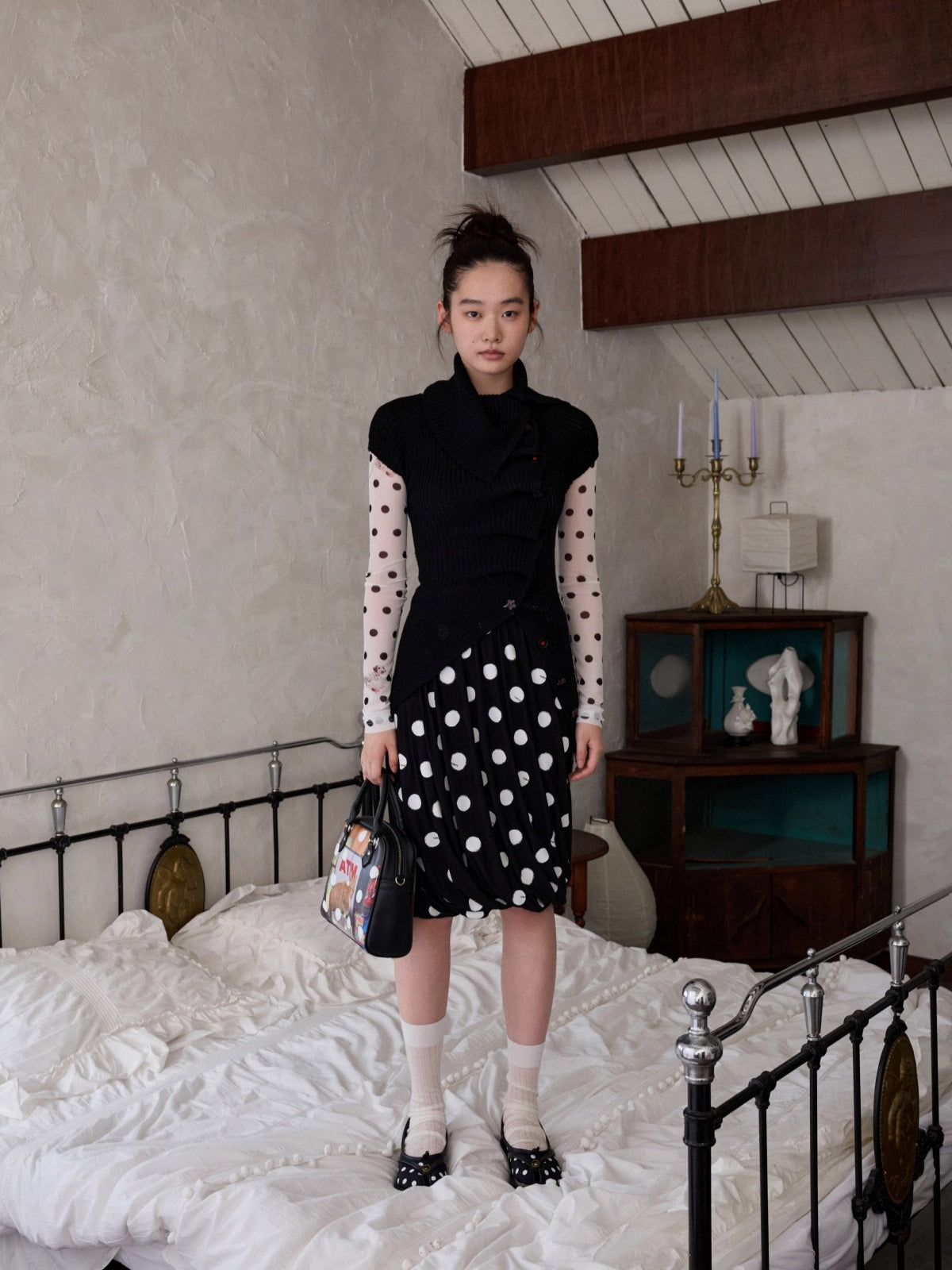 Asymmetric Neck Wool Blend Cardigan - CHINASQUAD