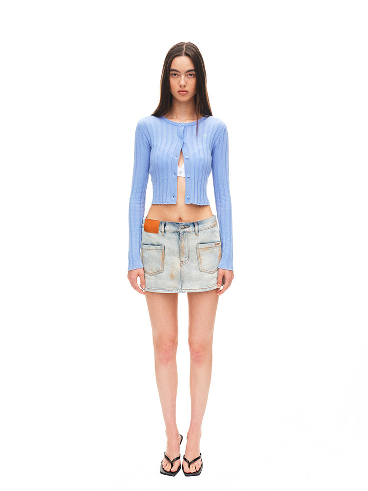 Fold-structured Low-waist Skirt - CHINASQUAD
