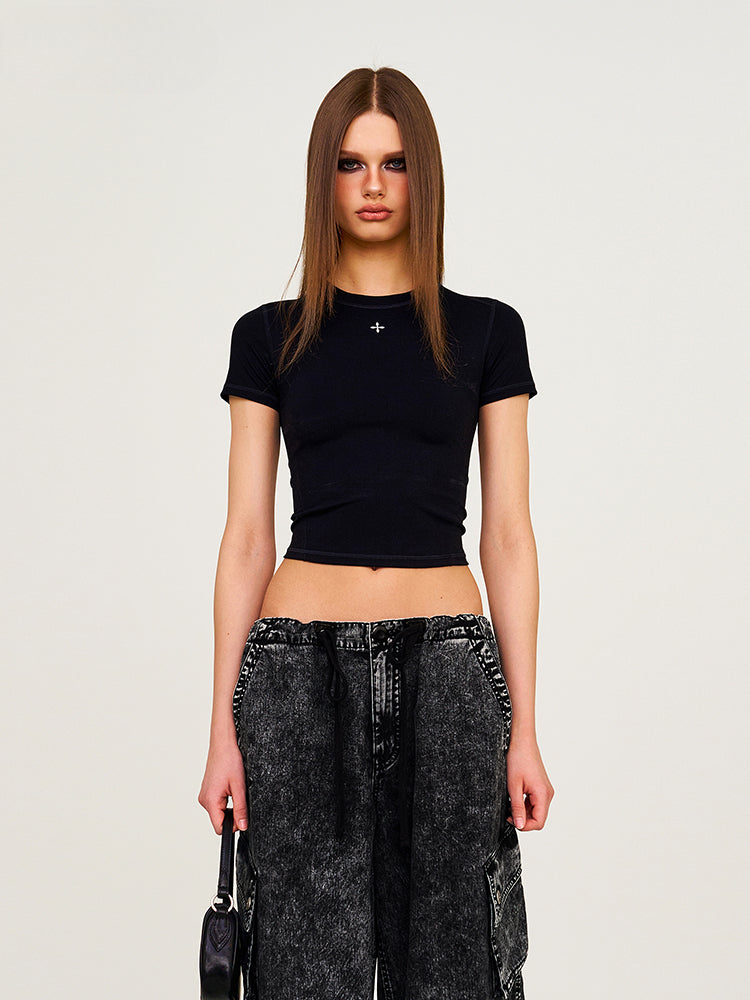 Cross Shaped Slim Fit T-shirt Base Shirt - CHINASQUAD