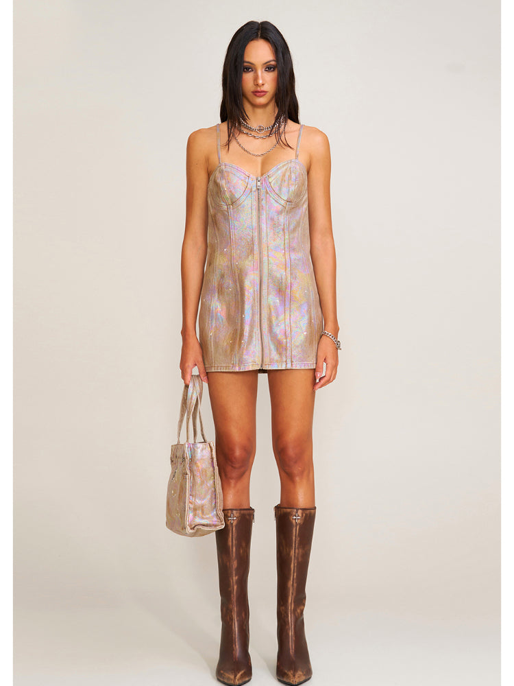 Rage Wild Origin Denim Dress Wild Cowboy Brown - CHINASQUAD