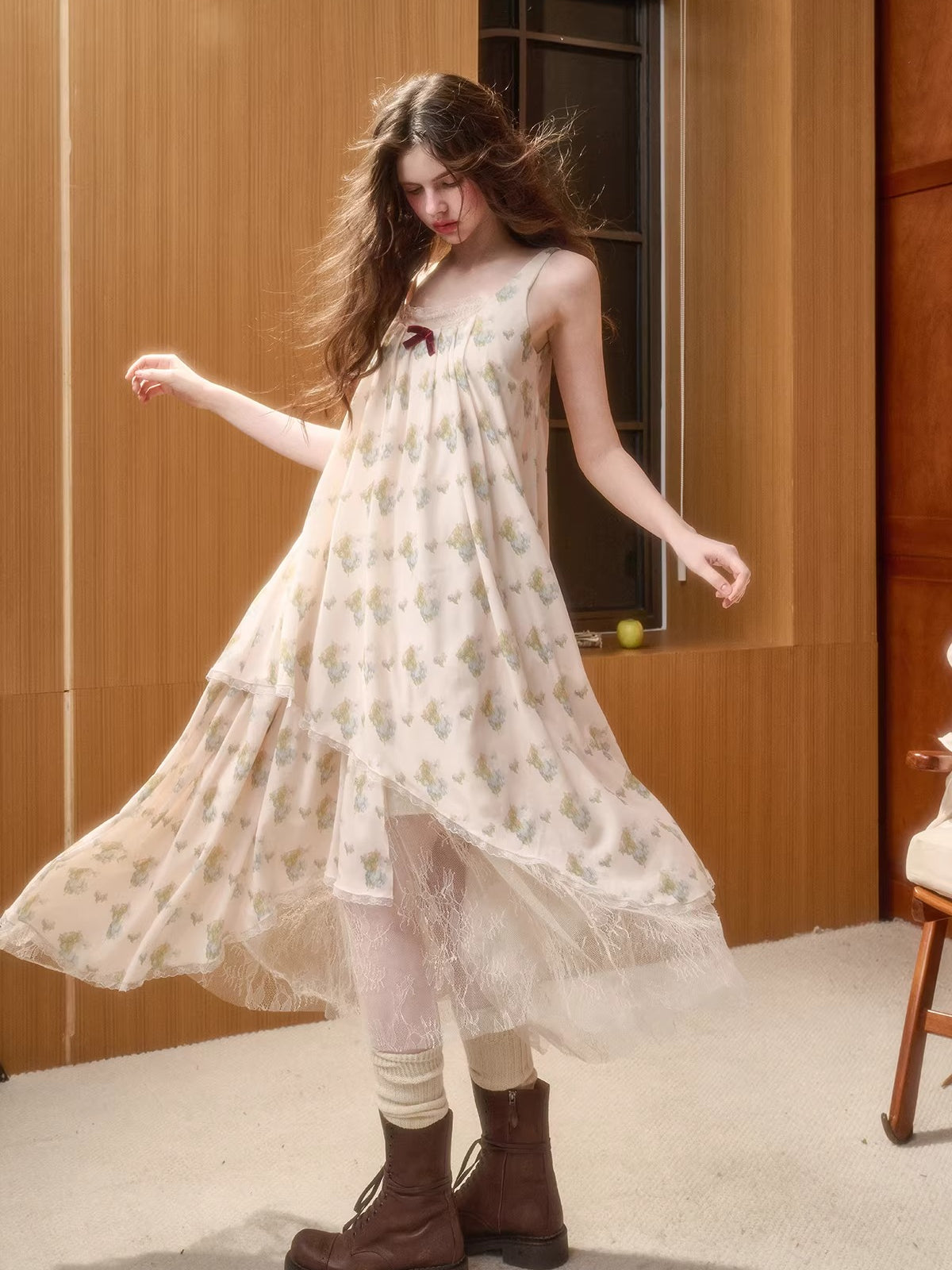 Chiffon Asymmetric Slip Dress