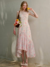 Flower-pattern Flowing Dress - CHINASQUAD