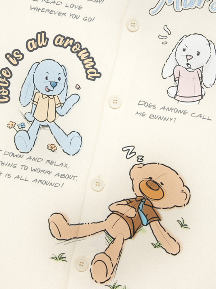 Colorful Graffiti Illustration Shirt Jacket - CHINASQUAD