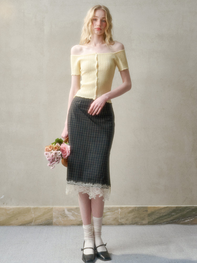 Summer-Colored One-Shoulder Cardigan - CHINASQUAD