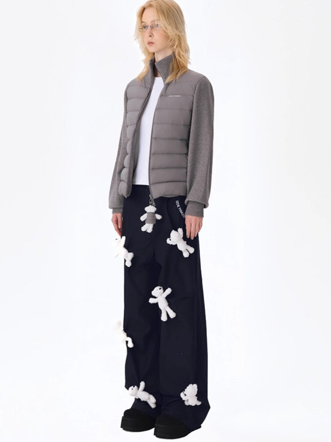 Multi-Doll Pleated Unisex Straight-Leg Pants