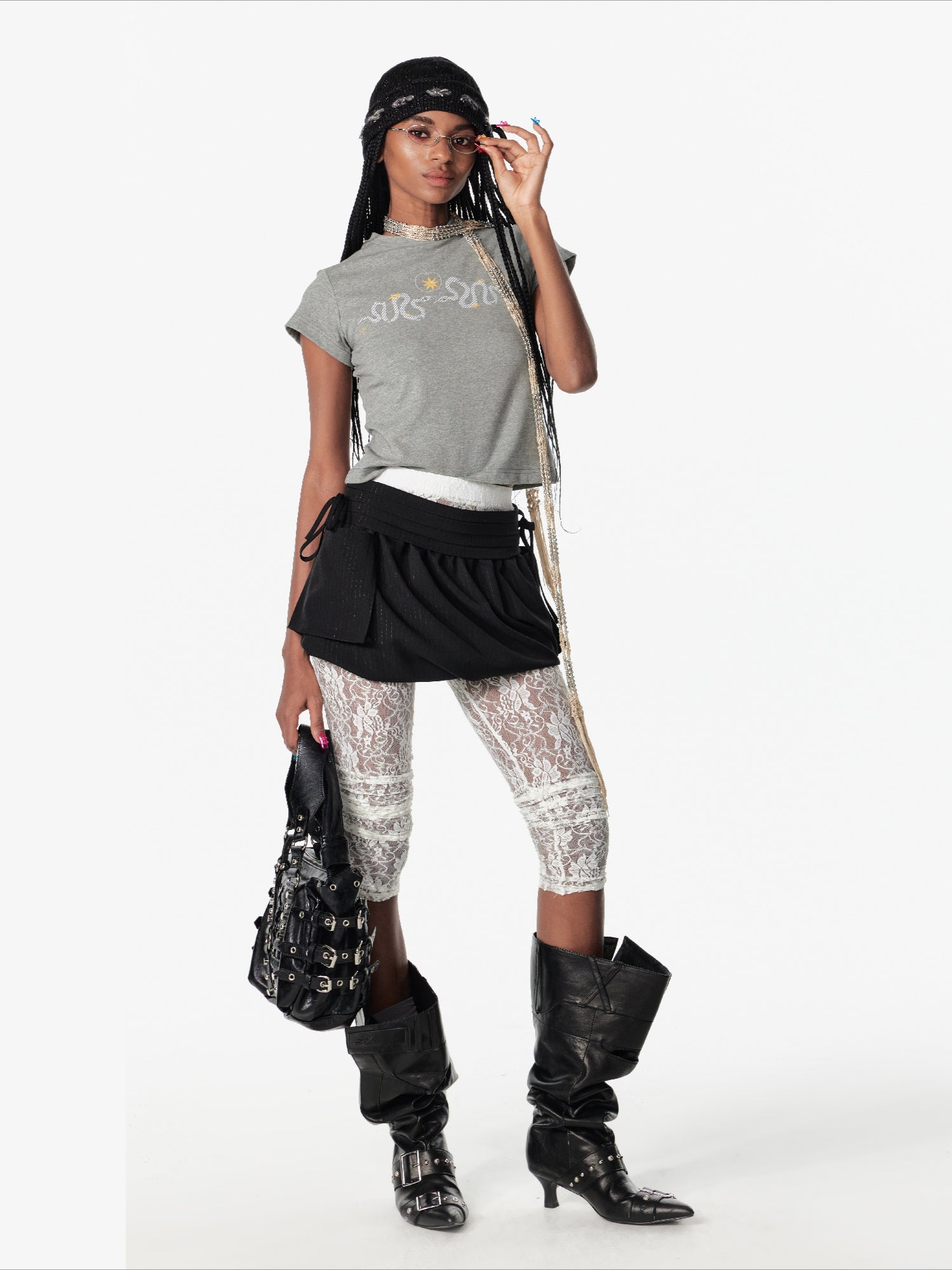 Punk Snake Embroidered T-shirt - CHINASQUAD