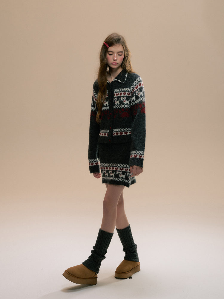 Fair Isle Westie Sweater & Skirt Set - CHINASQUAD