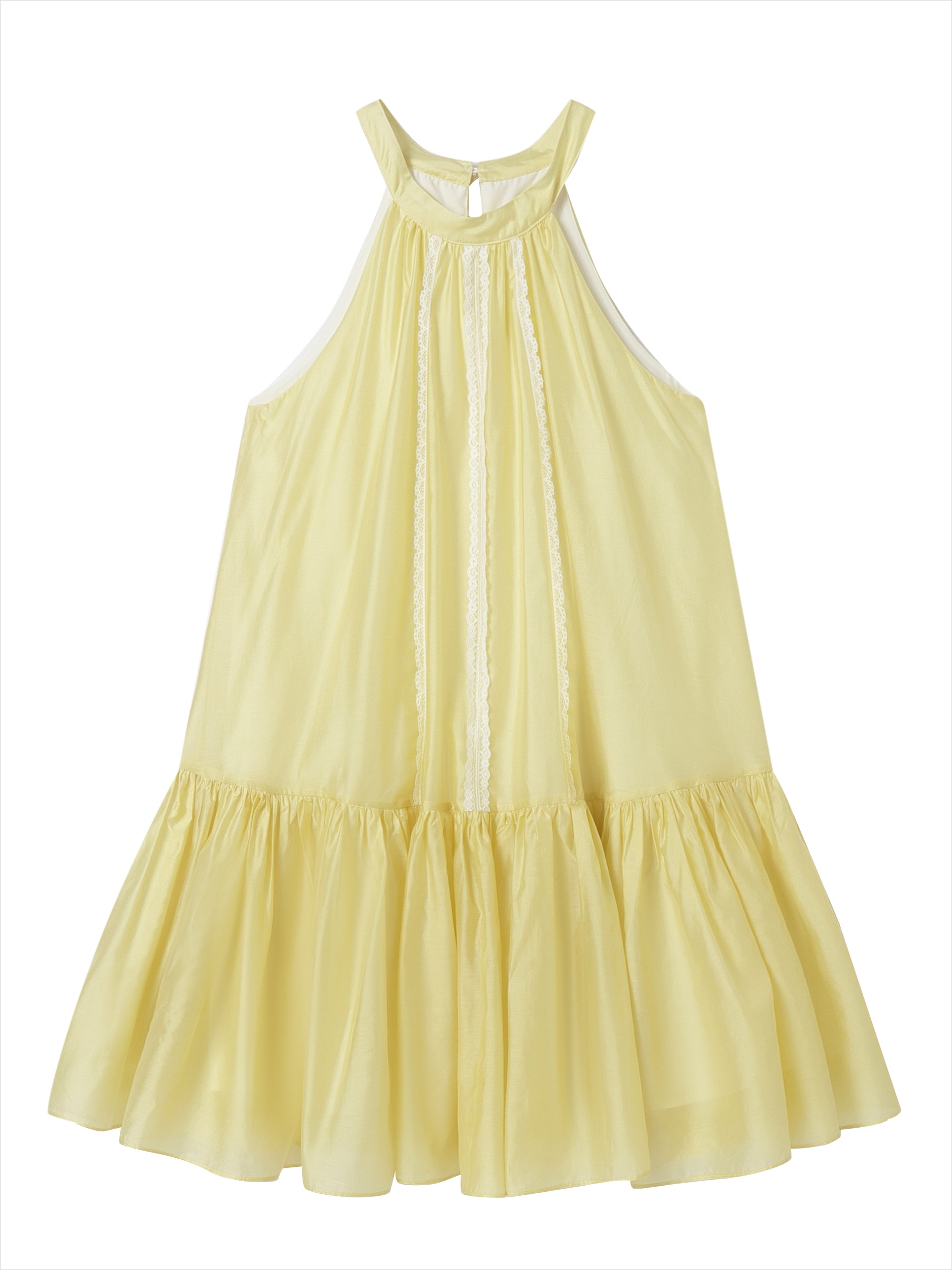 Halter Neck Tencel Lace Beach Dress - CHINASQUAD