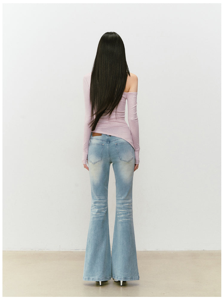 Shimmer Asymmetric Shoulder Irregular T-shirt - CHINASQUAD