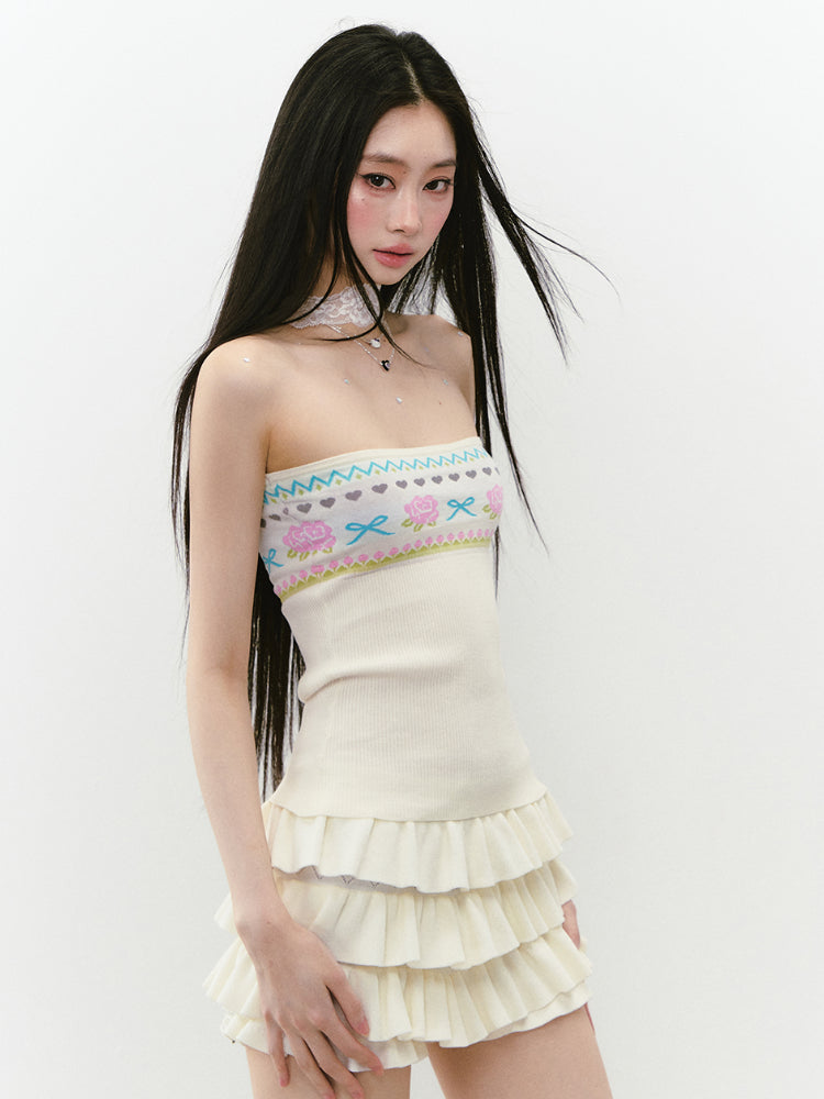 White Versatile Knitted Cake Skirt - CHINASQUAD