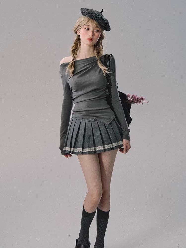 One-Shoulder Waist-Defining Knit Base Layer