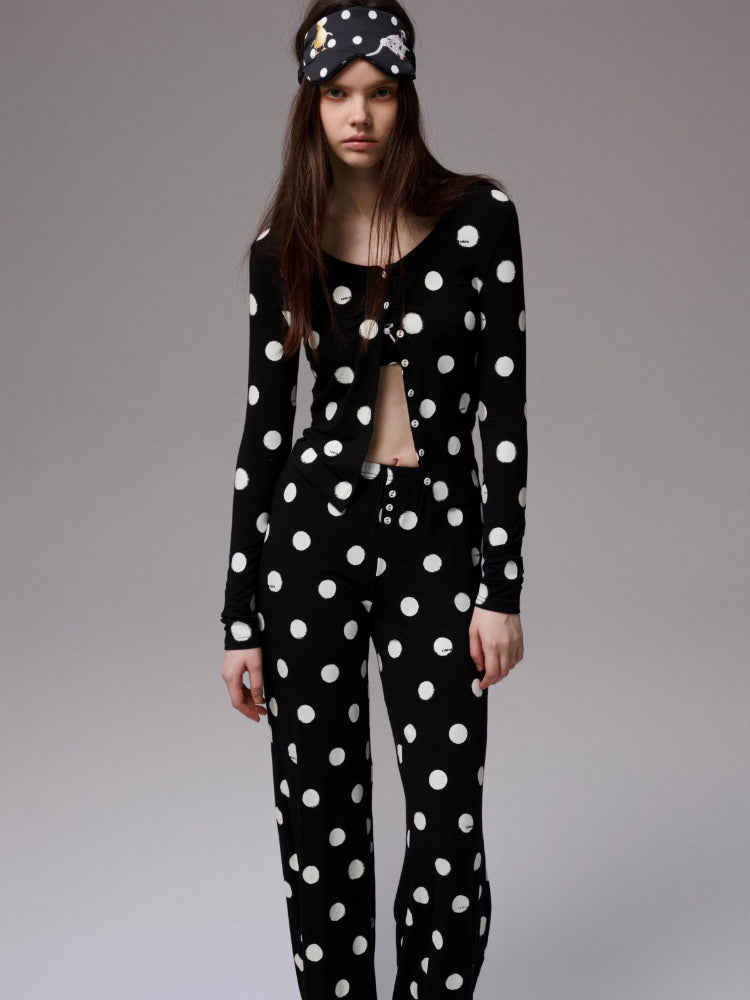 Color-Block Polka Dot Lace Lingerie