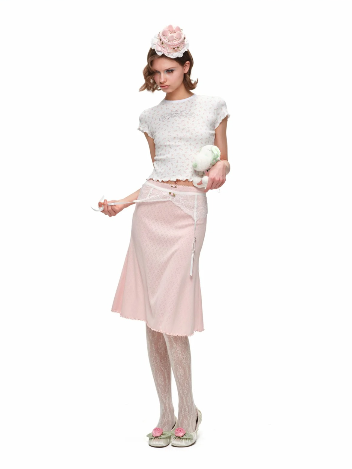 Rhinestone Logo Slim-Fit Baby Tee 1Jinn Studio