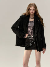 Khaki & Black Woolen 2-in-1 Blazer - CHINASQUAD