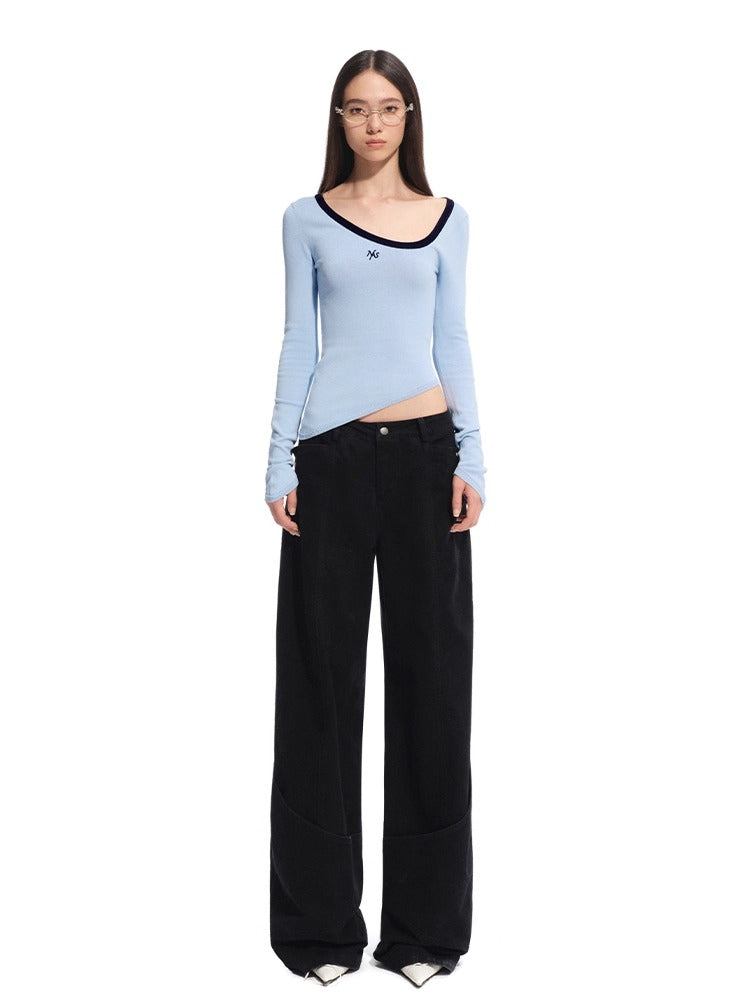 Irregular Crewneck Knitted T-Shirt - CHINASQUAD