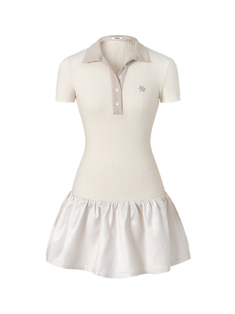Color-block Polo Airy Dress - CHINASQUAD