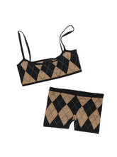 Diamond Pattern Knitted Top & Shorts Set - CHINASQUAD