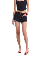 Low Waist Stretch Denim Shorts - CHINASQUAD