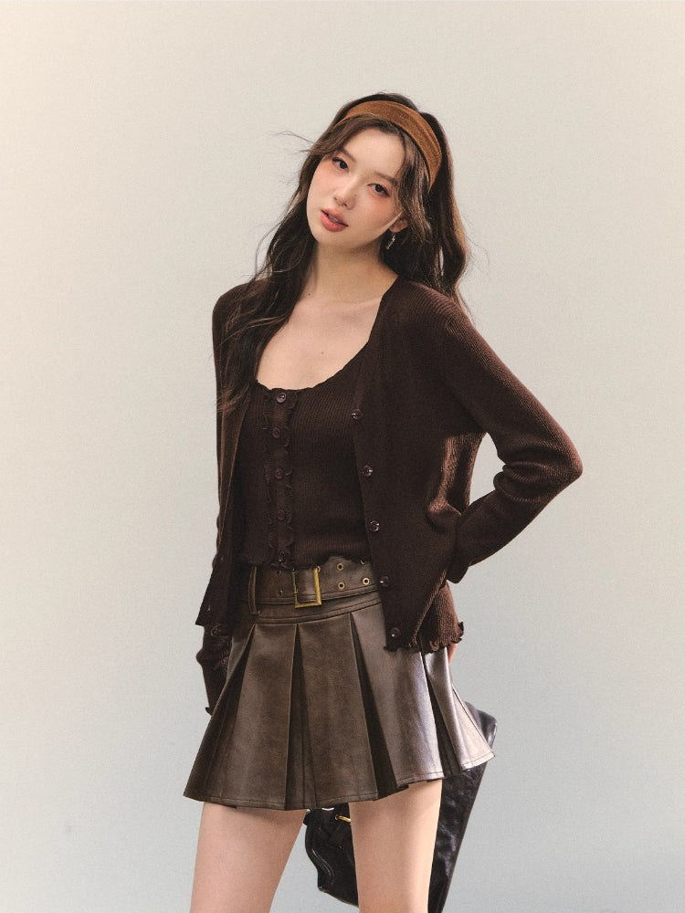 Ruffle Versatile Knitted Cardigans