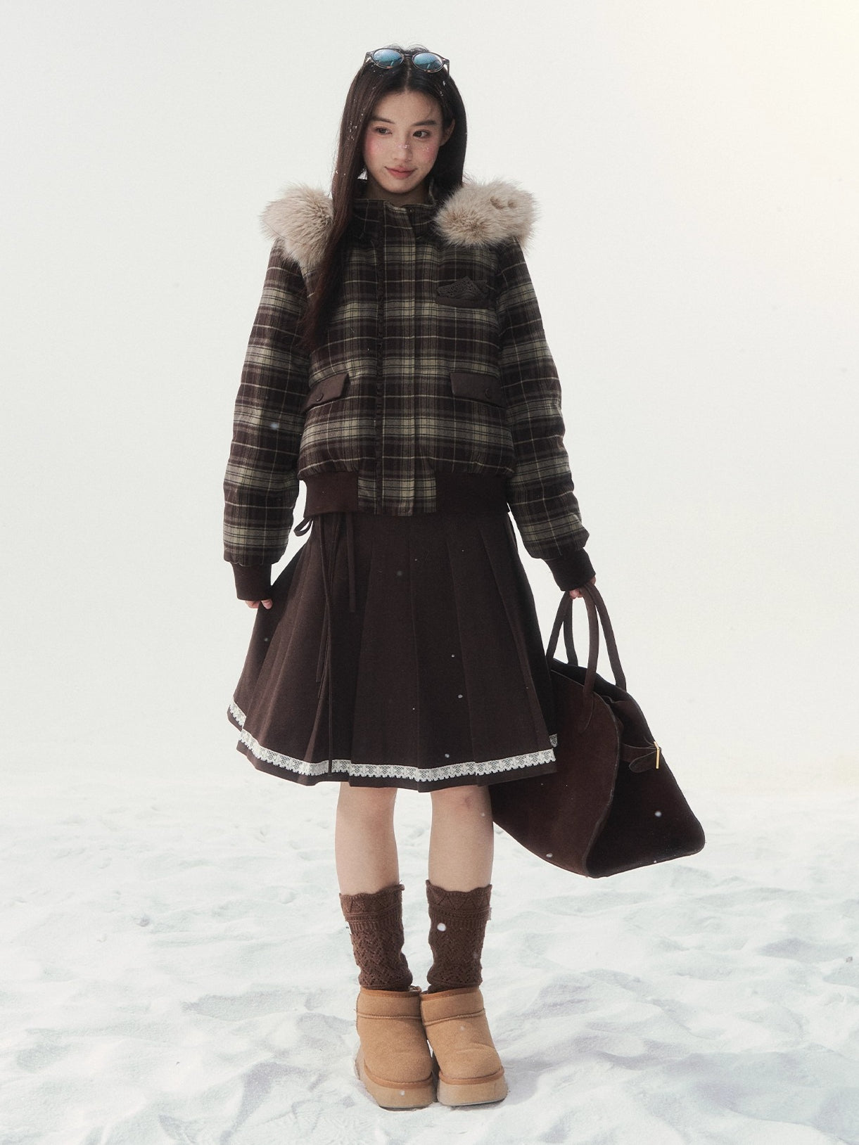 White Fur-Collar Duck Down Jacket