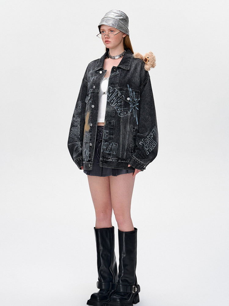 Full Graffiti Denim Jacket - CHINASQUAD
