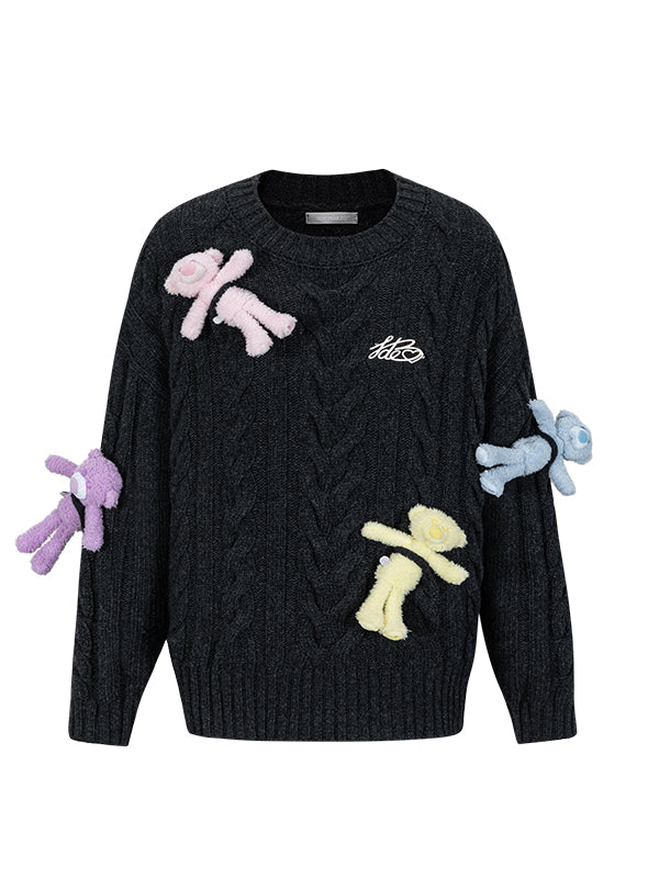 Rainbow Bear Weave Crewneck Sweater - CHINASQUAD