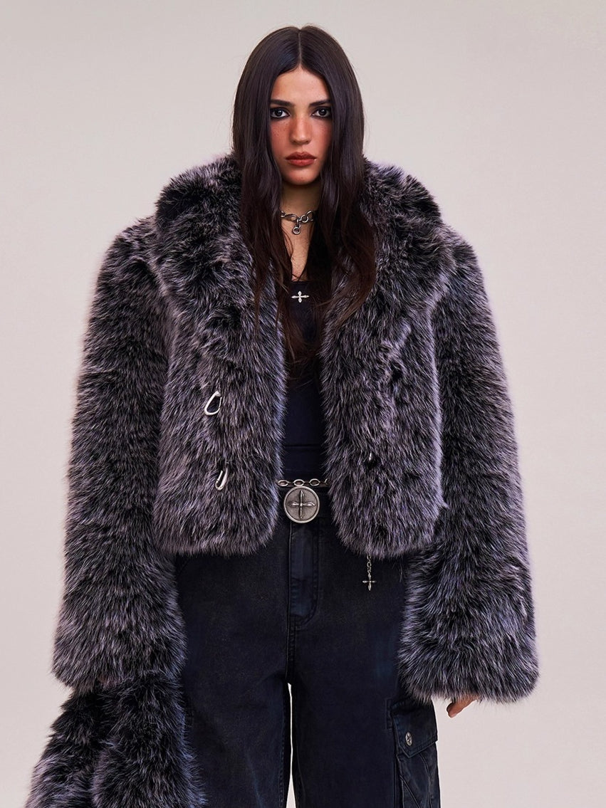 Cross Relic Wilderness Hunter Cropped Faux Fur Jacket