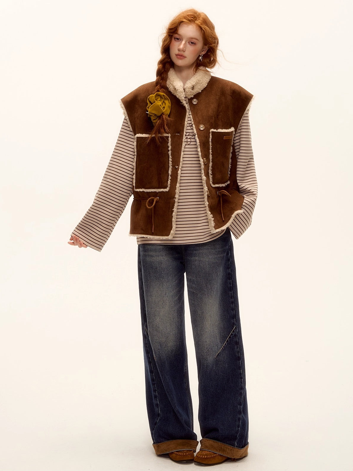 Striped Contrast Embroidered Shell T-Shirt