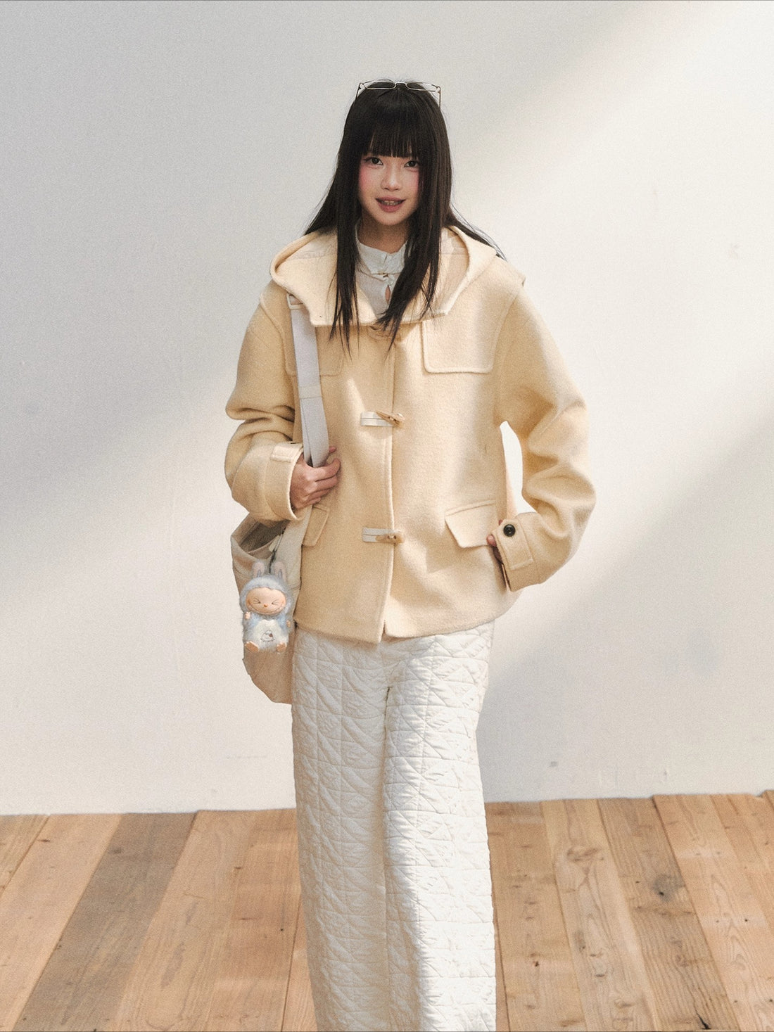 Two-Tone Wool Duffle Jacket