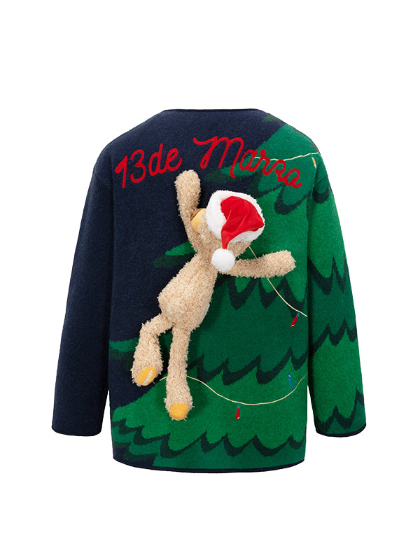 Christmas Tree Bear Cardigan - CHINASQUAD