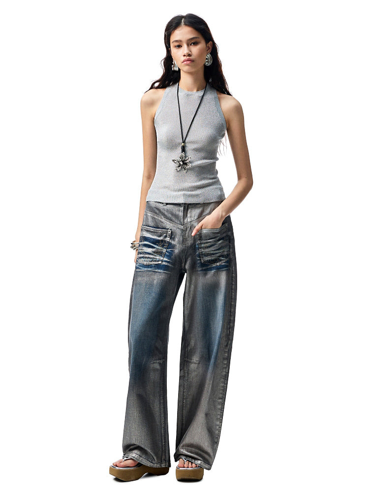 Hollow Out Cable Knit Sleeveless Tank Top - CHINASQUAD