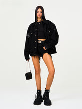 Vintage Black Washed Denim Jacket - CHINASQUAD