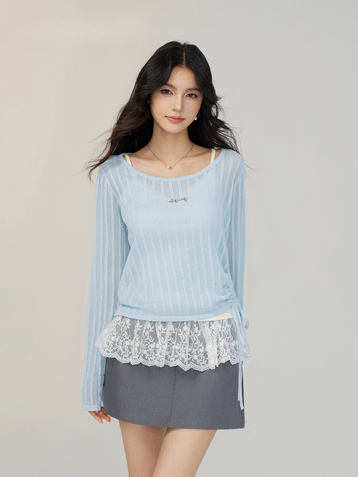 Hollow Irregular Lyocell Top - CHINASQUAD