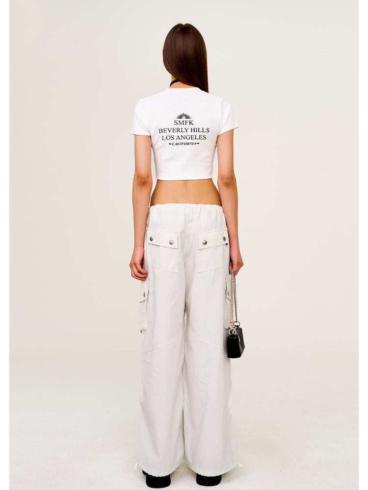 Straight - Shoulder Cropped Movie - Subtitle Short - Sleeve Tee - CHINASQUAD
