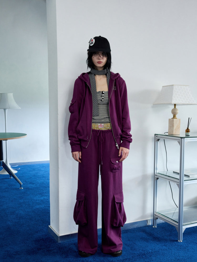 Solid Color Hoodie & Sweatpants Set - CHINASQUAD