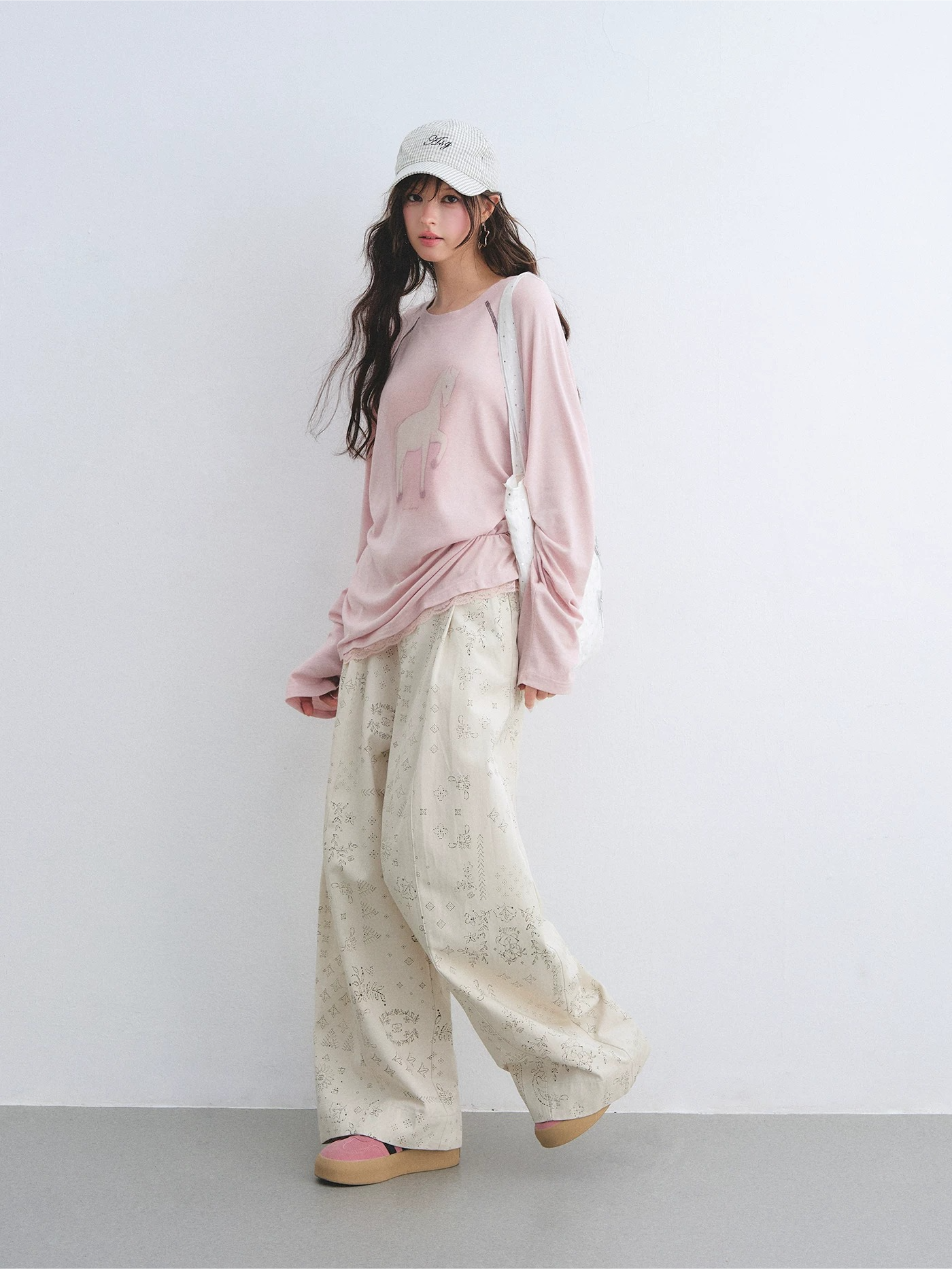 Embroidered Plaid Cotton Baseball Cap