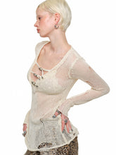 Reversible Hollow Sequin Knit Pullover - CHINASQUAD