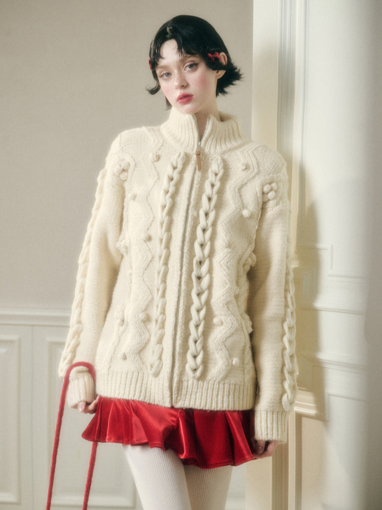 Wool Blend Cream Cloud Coat - CHINASQUAD