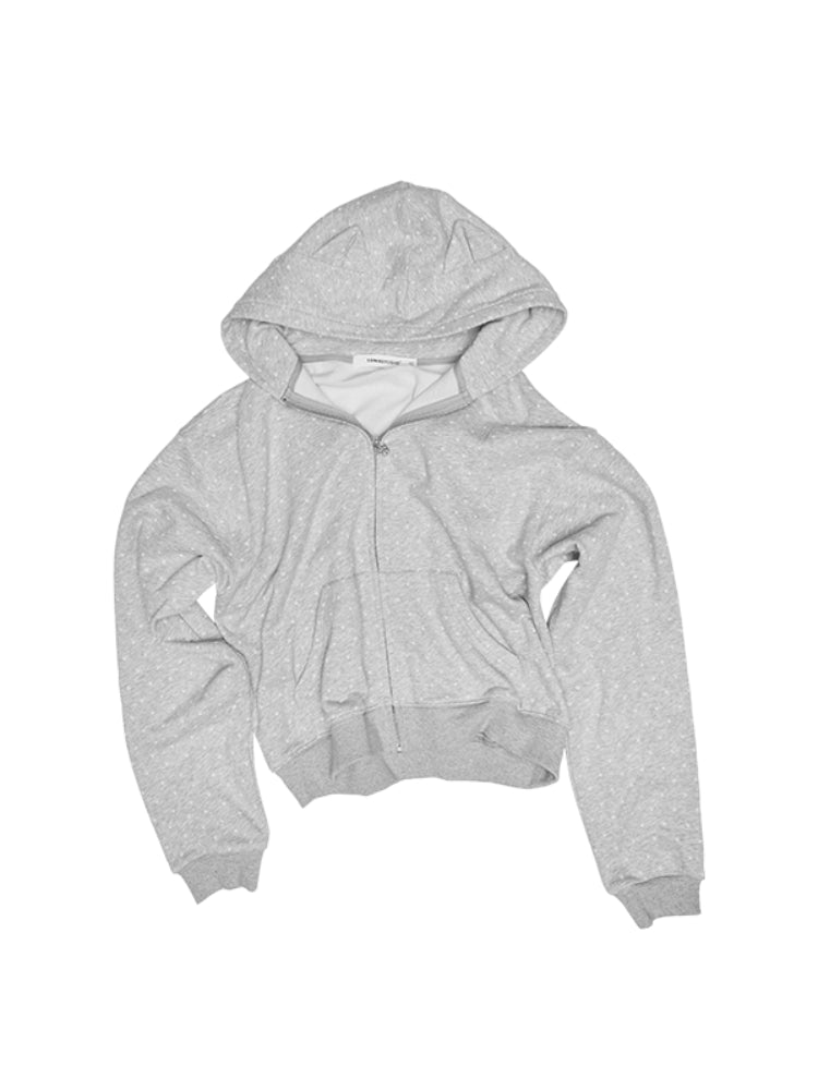 Cat Paw Polka Dot Hooded Cardigan Set - CHINASQUAD