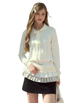 Ruffle Trim Bow Wool Sweater - CHINASQUAD