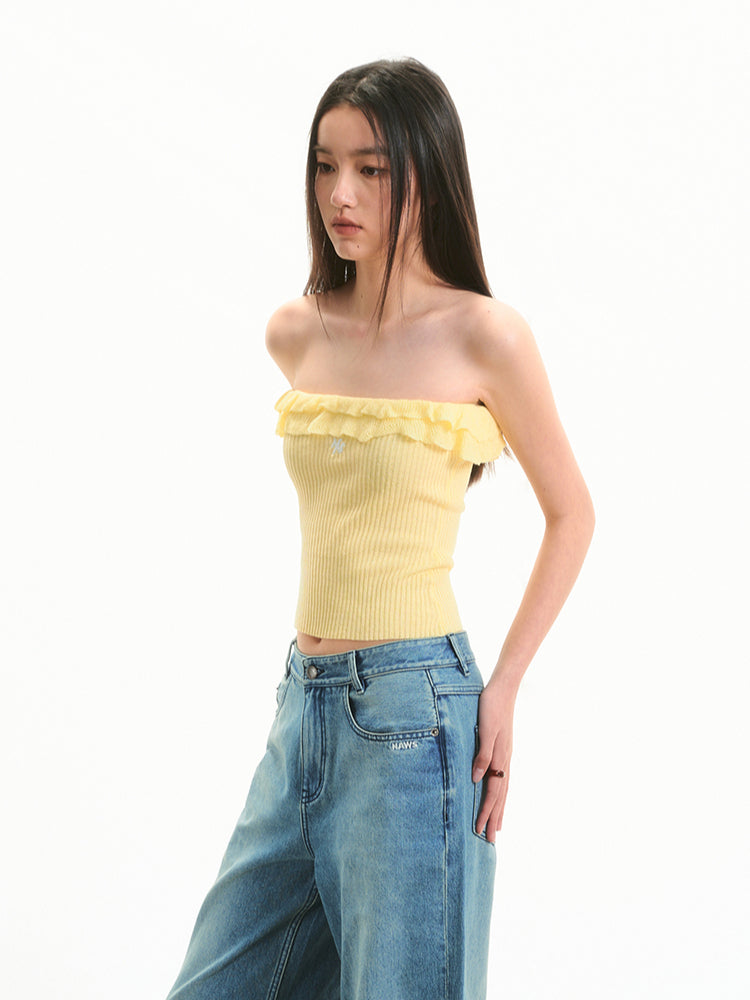 Ruffled Knit Modern Tank Top - CHINASQUAD