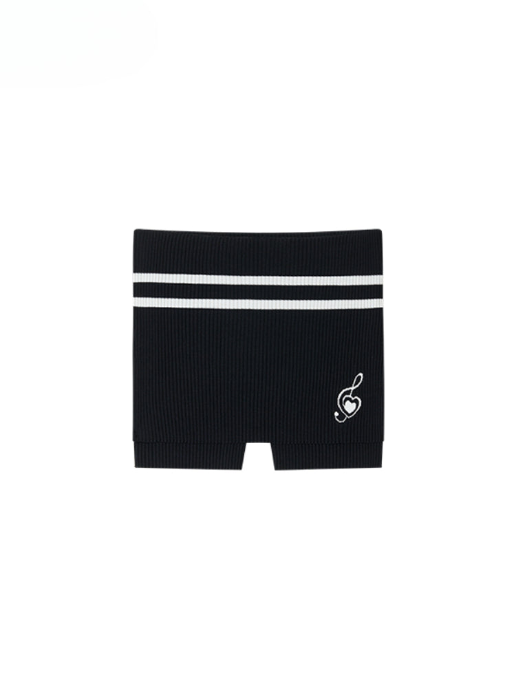 Contrast Color Knitted Bandeau Top & Shorts Set - CHINASQUAD